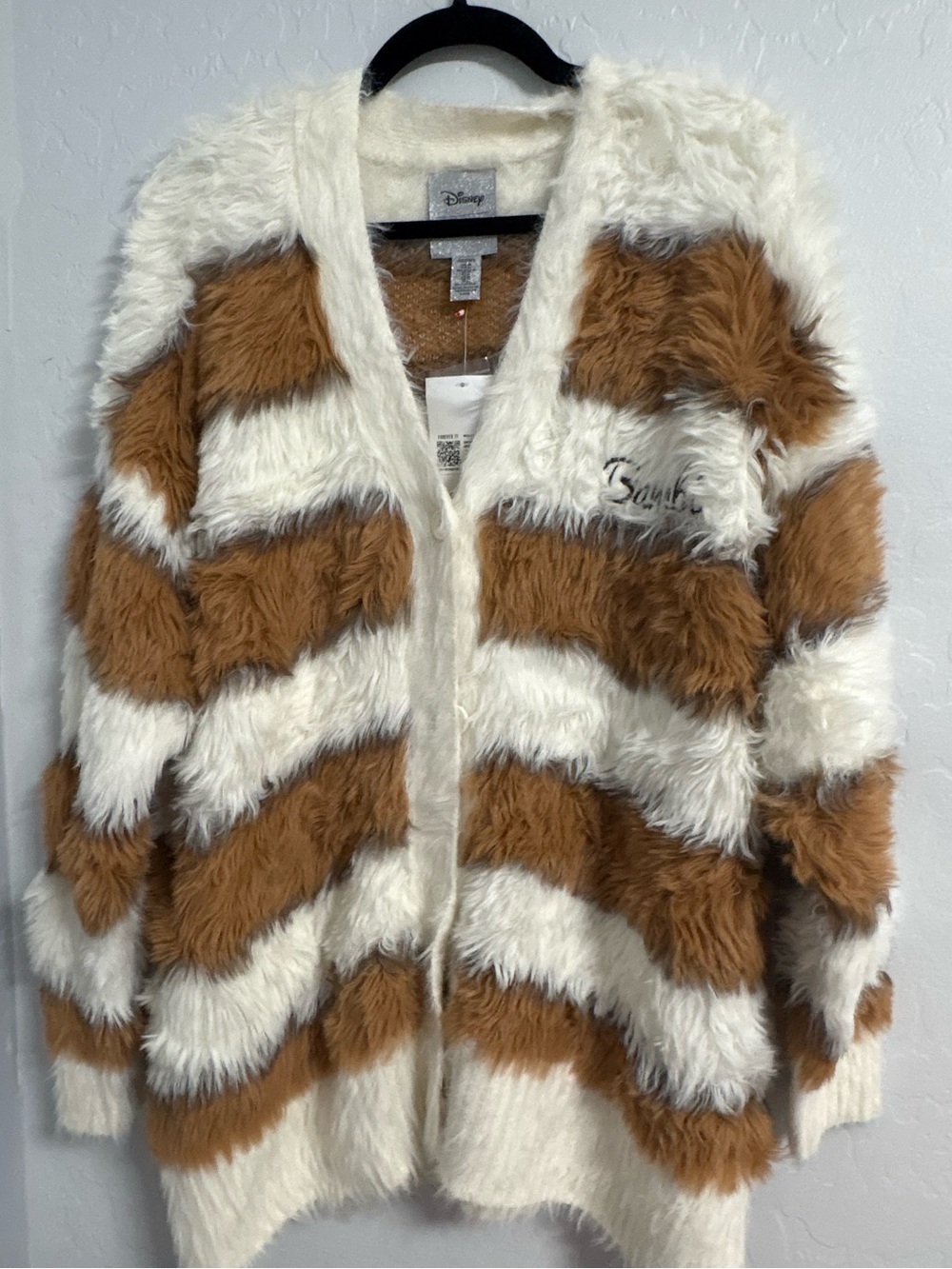 Forever 21 Limited Edition Disney Bambi Women’s Brown & Cream Faux-Fur Cardigan